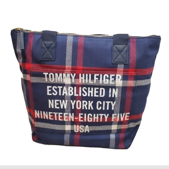 NEW Tommy Hilfiger Bennett Heritage Plaid Tote - Picture 2 of 4